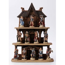 Veronese Iskandinav Viking Koleksiyon Figürler 12li Kale Standlı 41cm