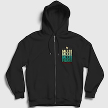 Presmono Unisex Galileo Queen Freddie Mercury Fermuarlı Kapüşonlu Sweatshirt Siyah