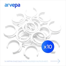 Arvepa Su Arıtma Cihazı 2.5x2.5" Çiftli Filtre Kelepçesi (Klips) 10 Adet - Esnek Yapı