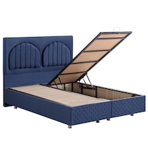 Walter İkili Set, Walter Çift Kişilik Baza Başlık Seti - Lacivert 160 x 200
