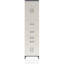 Hyperion Dolap 2 Raflı 4 Çekmeceli 4 Kapaklı 60x44x243 Antras... Antrasit