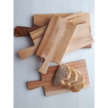 Cilalı Tahta Saplı Ahşap Kesme Tahtası 16x35cm Ahşap