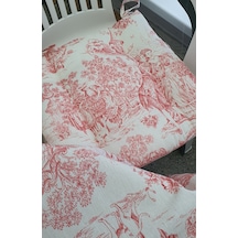 Bordo Fransız Köylüleri Keten Pofidik Sandalye Minderi