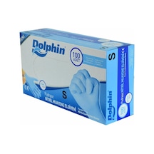 Dolphin Tek Kullanımlık Lateks Pudrasız Nitril Muayene Eldiveni Mavi S 100'lü﻿﻿