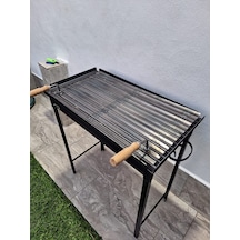 İklim Demir Mangal Barbekü Oluklu Izgara Portatif Ayaklar 40 x 70 CM