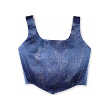 L'aura Corset Mavi Renk Parıltılı Bayan Korse Büstiyer