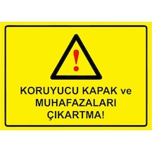 Koruyucu Kapak Ve Muhafazaları Çıkartma İsg Uyarı Levhası Pvc A4 21x30 Cm