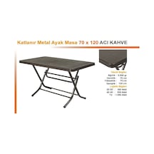 Netbazaars Kaliteli Plastik Katlanır Masa - Bahçe Ve Balkonlarda Kolay Kulla Koyu kahverengi