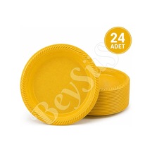 Parti Plastik Tabak 24lü Sarı