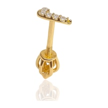 14 Ayar Altın Piercing Tragus Küpe T032