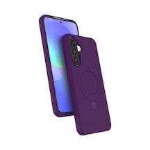 Samsung Galaxy A56 Uyumlu Regal Magsafe Standlı Kapak - Derin Mor Çok Renkli