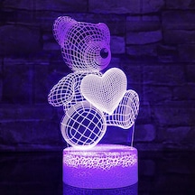 3d Gece Lambası Atmosfer Işığı Başucu Lambası Tarzı 9 Renkli