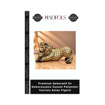 Premium Dekoratif Ev Dekorasyonu Sunum Polyester Yavrulu Aslan Figürü