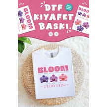 Kumaşa Baskı Yapılabilen Özel Tasarım Ütü Ile Yapışan Tekstil Dtf Baskı Görseli Orkide Temalı Çok Renkli