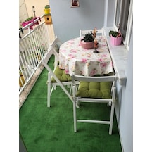 Yeşil Protokol Halı Özel Kesim Kaymaz Tabanlı Balkon Halısı (427038973)