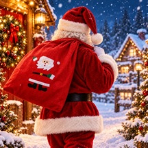 Noel Baba Çuvalı 1 Adet Noel Baba Hediye Çuvalı Büyük Boy 70x50 Cm 45