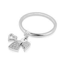 Kuyumcudukkani Elişi Melek Sallantılı Yüzük-10222-w-w Beyaz