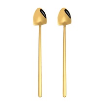 Dancemonkey 2 Adet Paslanmaz Çelik Kahve Bar Buz Kaşığı, Yaratıcı Tasarım Altın