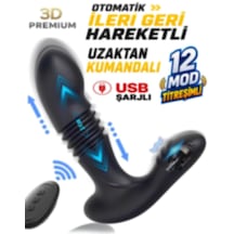Erofoni Otomatik 3 Mod İleri Geri Hareketli 14 Cm Uzaktan Kumandalı 12 Mod Titreşimli Usb Şarjlı Anal Teknolojik Vibratör
