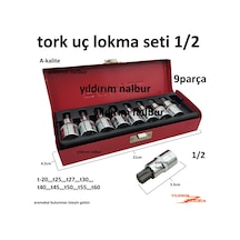 Tork Lokma Seti 1/2 9 Parça T-60 Lokma Kolu Cırcır Tork Anahtar S