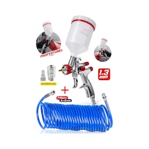 Premium Ayarlanabilir Üstten Depolu Profesyonel 600 Cc Boya Sprey Tabancası Hortum Set 7 Metre-8x12mm