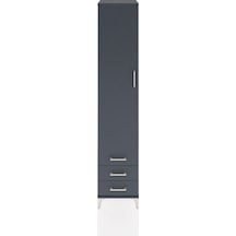 Hyperion Dolap 5 Raflı 3 Çekmeceli Tek Kapaklı 44x44x221 Antr... Antrasit