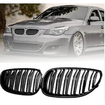 Bmw E60 M5 2003 - 2009 Ön Böbrek Panjur Piano Black Çift Tırnak