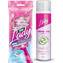 Derby Lady 2 5'li Poşet + Derby Lady Tıraş Jeli Aloe Vera 200ml Avantajlı Paket