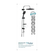 Sukar Siyah Tepe Duş Seti Kare Rain Aqua Black Siyah Sukar Siyah Tepe Duş Seti Kare Rain Aqua Black Siyah