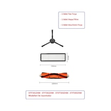 Mi Robot Xiaomi Uyumlu Mop Pro + Plus Stytj02zhm-stytj03zhm Uyumlu Fırça Filtre Seti