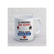 Arkadaşa İsim Alanlı Kupa Bardak Günlük Hayat Sözlü Tasarım 484 Beyaz Beyaz