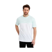 Erkek Bisiklet Yaka Blok Renkli Regular Fit Baskılı Tişört 001