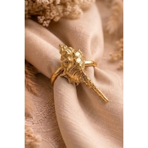 12'li Deniz Kabuğu Metal Gold Peçete Yüzüğü-napkin Ring Peçete Tutucu Altın