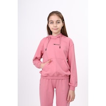 Toontoy Kız Çocuk Oversize Kapüşonlu Cepli Düşük Omuz Baskılı Sweatshirt - 2 İplik Gül Kurusu Toontoy Kız Çocuk Oversize Kapüşonlu Cepli Düşük Omuz Baskılı Sweatshirt - 2 İplik Gül Kurusu