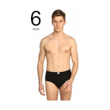 Tutku Erkek Siyah 6'lı Paket Pamuk Slip Siyah