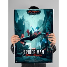 Spiderman Miles Morales Poster 60x90cm Örümcek Adam Afiş - Kalın Poster Kağıdı Dijital Baskı