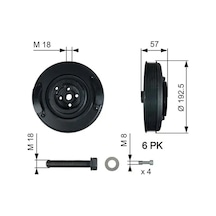 Gates Tvd1033a Krank Kasnagi 074105251ac 074105251n 074105251r