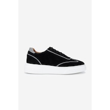 Valmenti Erkek Hakiki Deri Siyah Süet Sneakers & Spor Ayakkabı 1092 202502 Erk Ayk Y25 Sıyah Suet Siyah
