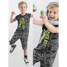 Denokids Uzay Roket Erkek Çocuk Gri Tulum
