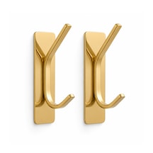Microcase Yapışkanlı Metal Banyo Mutfak Eşya Havlu Vb Ürün Askılığı Gold 2 Adet Al002 Altın