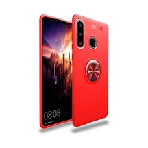 Huawei Y6p Uyumlu Kılıf Range Yüzüklü Silikon - Kırmızı
