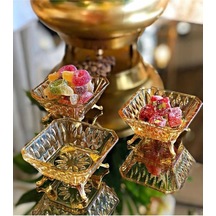 Çeyizci Çarşı 6,li Metal Ayaklı Lokumluk Gold