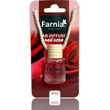 Farnia Yüksek Esanslı Askılı Araç Kokusu Edp Parfüm Kırmızı Gül 8 Ml