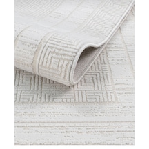 Elvey Home 7107 Krem Modern Desen Doğal Taban Koridor Mutfak Çocuk Oturma Odası Salon Halı Yolluk 7107kemik