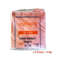 Ordinary Turuncu Market Poşeti Torbası  Hışır Atlet Poşet  Orta Boy  26 x 50 CM  5 KG