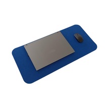 Keçe Masa Üstü Mouse Pad Ve Bilgisayar Düzenleyici 70x32 Cm Antibakteriyel Mat, Doğal Keçe Mat, Masa Koruyucu Altlık, Ofis Ve Ev İçin Minimalist Tasarım Mavi Beyaz - Çok Renkli