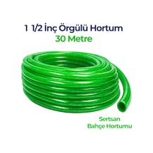 Örgülü Su Hortumu 1 1/2 İnç 30 Metre Yeşil Dayanıklı Bahçe Hortumu