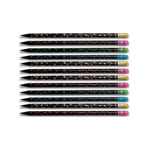 Party Silgili Yuvarlak Kurşun Kalem Siyah Ahşap 12 Li Paket Nocolor-9785dad2