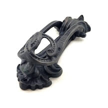 Cntma Antika Tarz Dekoratif Pirinç Doğa Kapı Tokmağı, Taktak - 205x73 Mm, Oksit