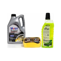 Mobil Süper 2000 Xe Acea C3 5W-30 Dpf Motor Yağı 5 L + Oto Şampuan 1000 ML + Yıkama Süngeri
